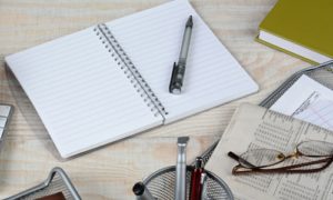 notepad and pen